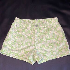 BeBop High Waist Floral Green and Yellow Shorts